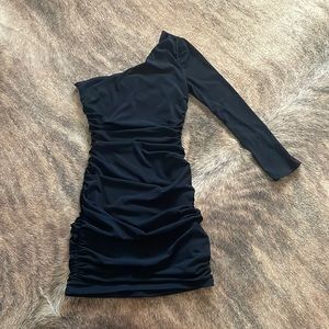 Black one shoulder dress